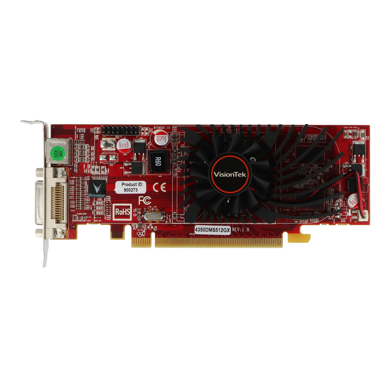  [AUSTRALIA] - VisionTek Radeon 4350 SFF 512MB DDR2 (2x DVI-I, TV Out) with 2x DVI-I to VGA Adapter Graphics Card - 900273