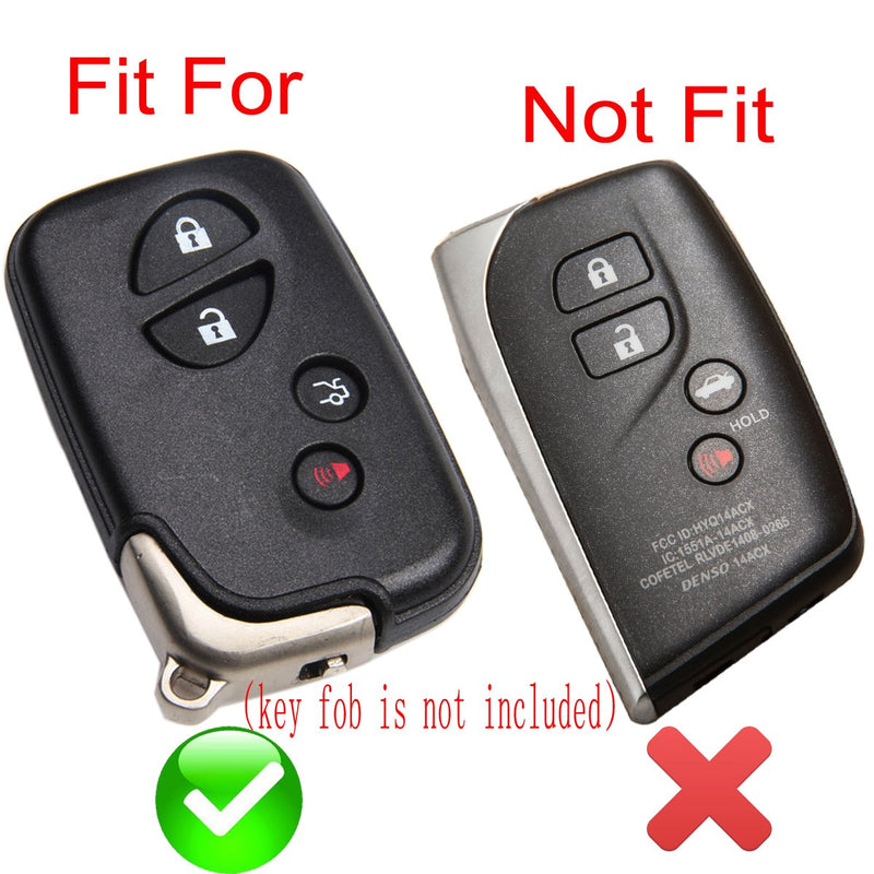  [AUSTRALIA] - Coolbestda 2Pcs Leather Smart Key Fob Remote Accessories Skin Cover Protector Keyless Entry Case for Lexus RX350 ES350 IS250 GX460 LX570 IS350 GS430 GS300 GS450h is-C is-F HYQ14AEM HYQ14ACX Black Lether