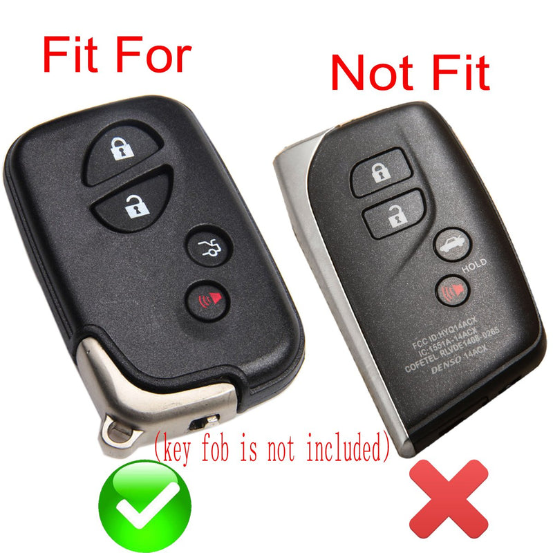 Coolbestda 2X Key fob Remote Cover Case Remote Control Jacket for Lexus RX350 ES350 IS250 GX460 LX570 IS350 GS430 GS300 GS450h is-C is-F HYQ14AEM HYQ14ACX GX460 GS300 1xblack With Blue 1x Black With Red - LeoForward Australia