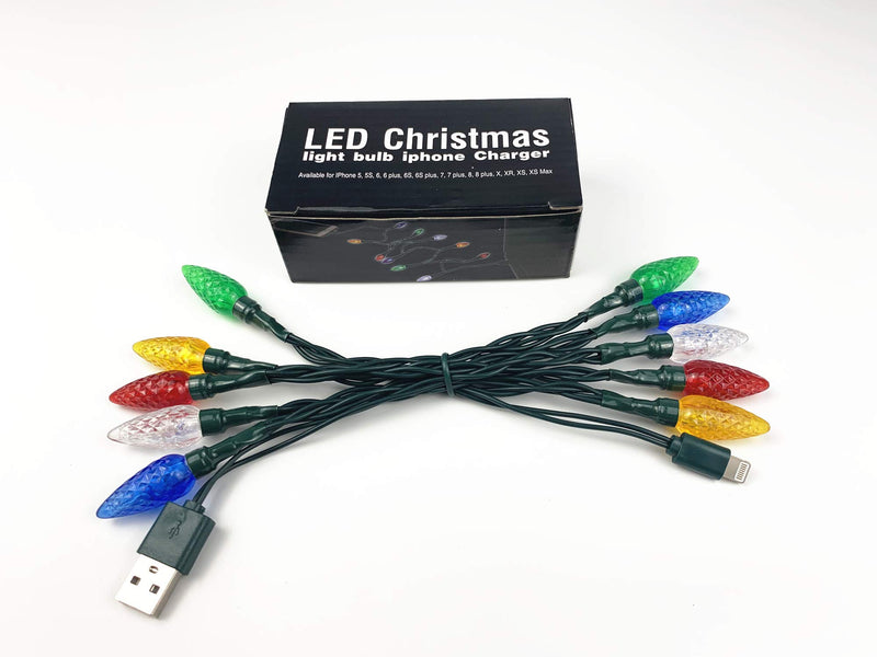  [AUSTRALIA] - YAGE Tale LED Christmas Lights Charging Cable,USB and Bulb Charger,50inch 10led Multicolor Available with Phone 5,6,7,8,X,XR,XS,XS Max,11,11Pro,11Pro Max,SE2,12mini,12,12Pro,12Pro Max etc(1pcs) Multicolor-1pcs