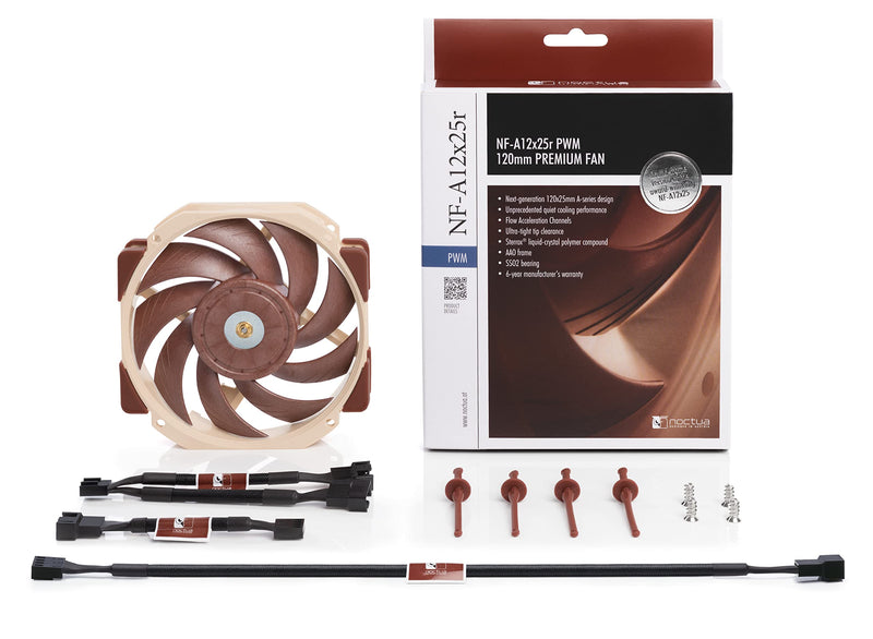  [AUSTRALIA] - Noctua NF-A12x25r PWM, Round-Frame 120mm Fan, 4-Pin (Brown)