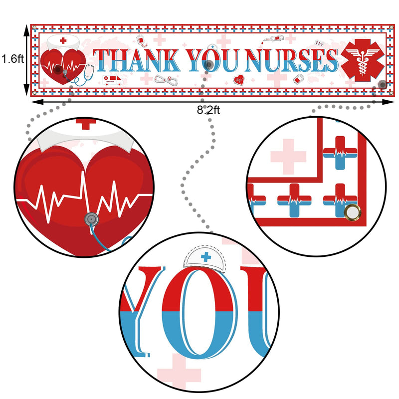  [AUSTRALIA] - Thank You Nurses Fence Banner Nurses Week Large Outdoor Banner Home Yard Office Hanging Sign Decoration