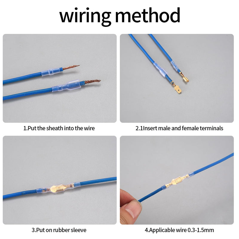  [AUSTRALIA] - 600 Pcs 2.8mm 4.8mm 6.3mm Male and Female Wire Spade Connectors and Insulating Sleeve Kit, Car Audio Speaker Bullet Connectors Terminals Wire Crimps for Car Speaker Electrical Wiring