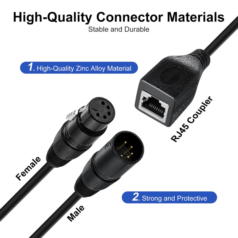  [AUSTRALIA] - EBXYA 5 Pin XLR to RJ45 Cable - RJ45 to XLR Male/Female Cable 3 feet, 1 Pair RJ45 to XLR5M + RJ45 to XLR5F