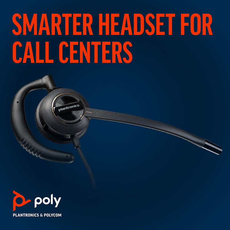  [AUSTRALIA] - Poly - EncorePro 530 Quick Disconnect (QD) Headset (Plantronics) - Works with Poly Call Center Digital Adapters (Sold Separately) - Acoustic Hearing Protection - Over-the-Ear Wearing Style
