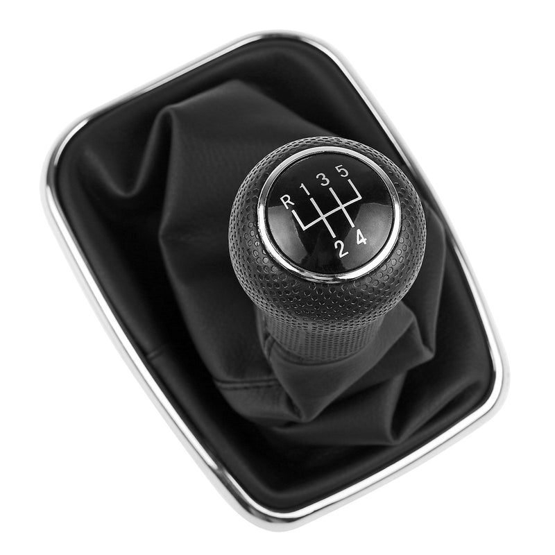  [AUSTRALIA] - ONEVER 5 Speed Car Gear Shift Knob Gaitor Boot with PU Leather Dustproof Cover Compatible with VW Golf Bora Jetta GTi MK4, Black