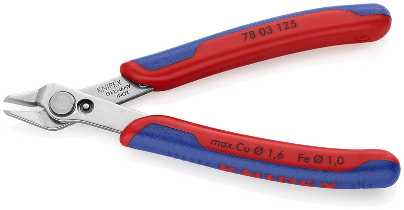 KNIPEX Tools - Electronics Super Knips, INOX Steel, Multi-Component (7803125), 5-Inch - LeoForward Australia