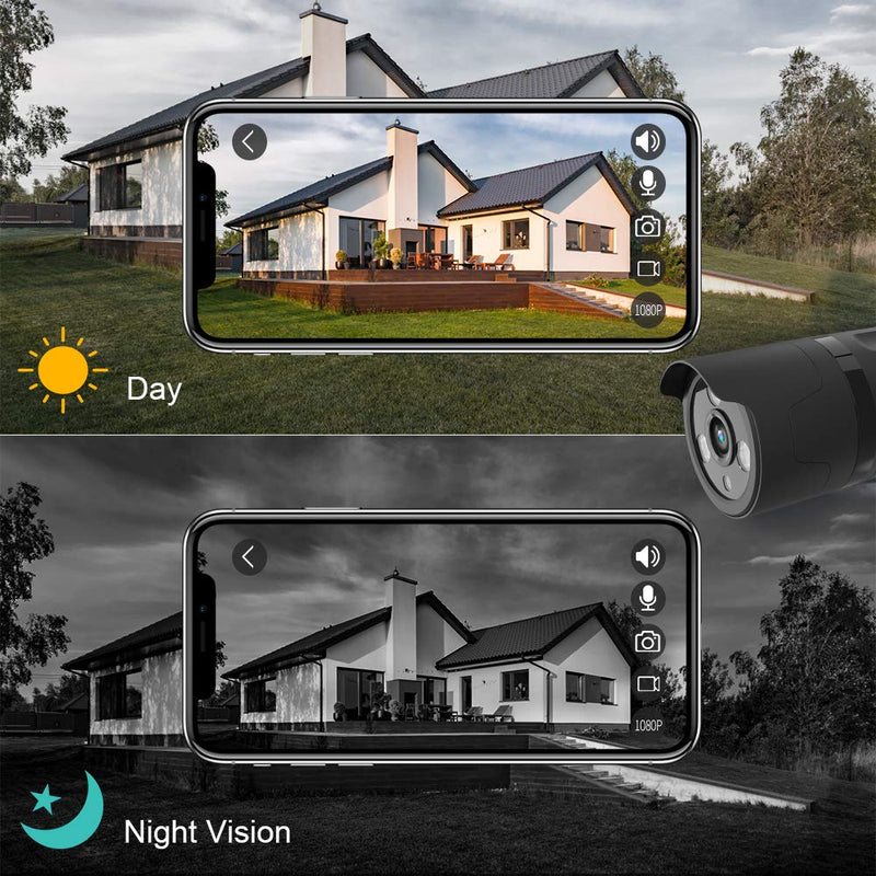 Outdoor Camera, 1080P WiFi Outdoor Security Camera, FHD Night Vision, A.I. Motion Detection, Instant Alert via Phone, 2-Way Audio, Live Video Zooms Function, Cloud Storage/Micro SD Card (Black) Black - LeoForward Australia