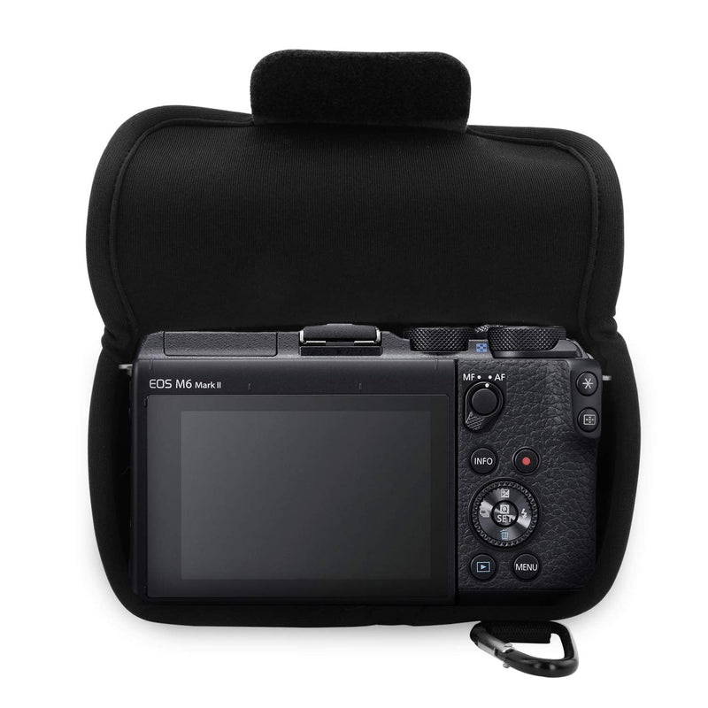  [AUSTRALIA] - MegaGear Ultra Light Neoprene Camera Case Compatible with Canon EOS M6 Mark II (18-150mm) Black