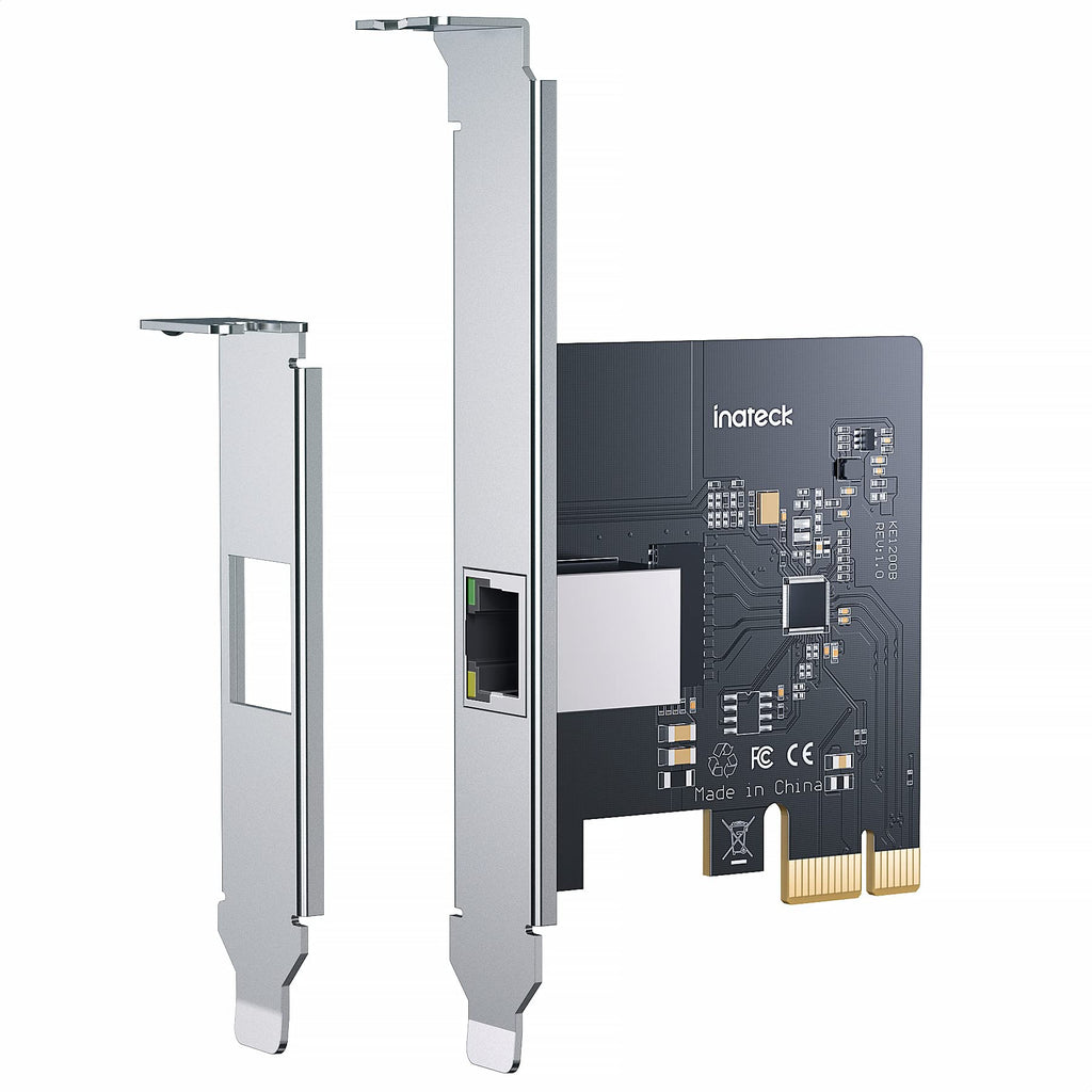 [AUSTRALIA] - Inateck 2.5GBase-T PCIe Network Adapter, 2500/1000/100Mbps PCI Express Gigabit Ethernet Card, with Standard and Low Profile Brackets