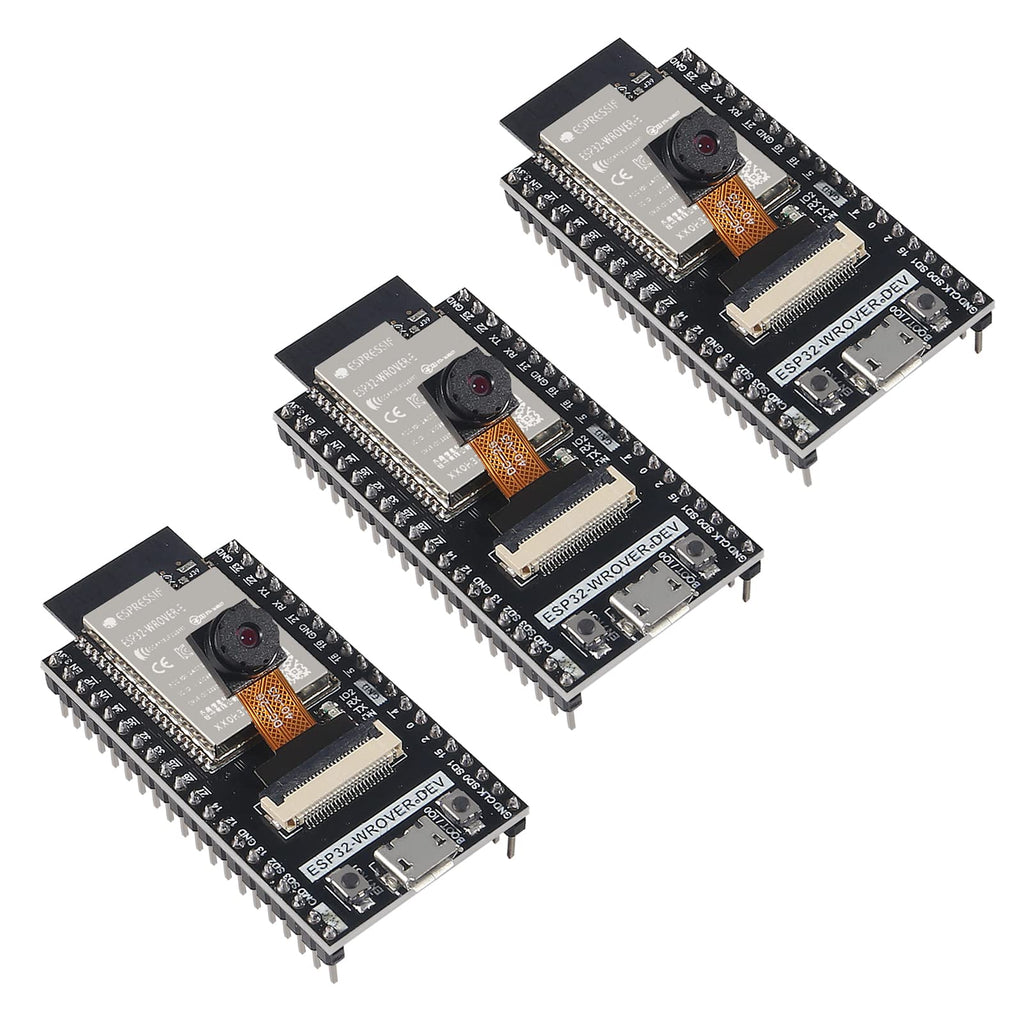  [AUSTRALIA] - AITRIP AITRIP 3 PCS ESP32 ESP32-WROVER Board with Camera WiFi & Bluetooth Development Board Compatible with Arduino IDE (programing Languages Including C and MicroPython.)