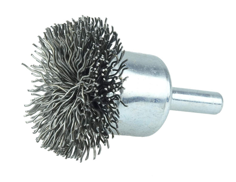  [AUSTRALIA] - Weiler 10038 1-1/2" Circular Flared Crimped Wire End Brush, .020" Steel Fill, Made in the USA 0.020 Wire Size