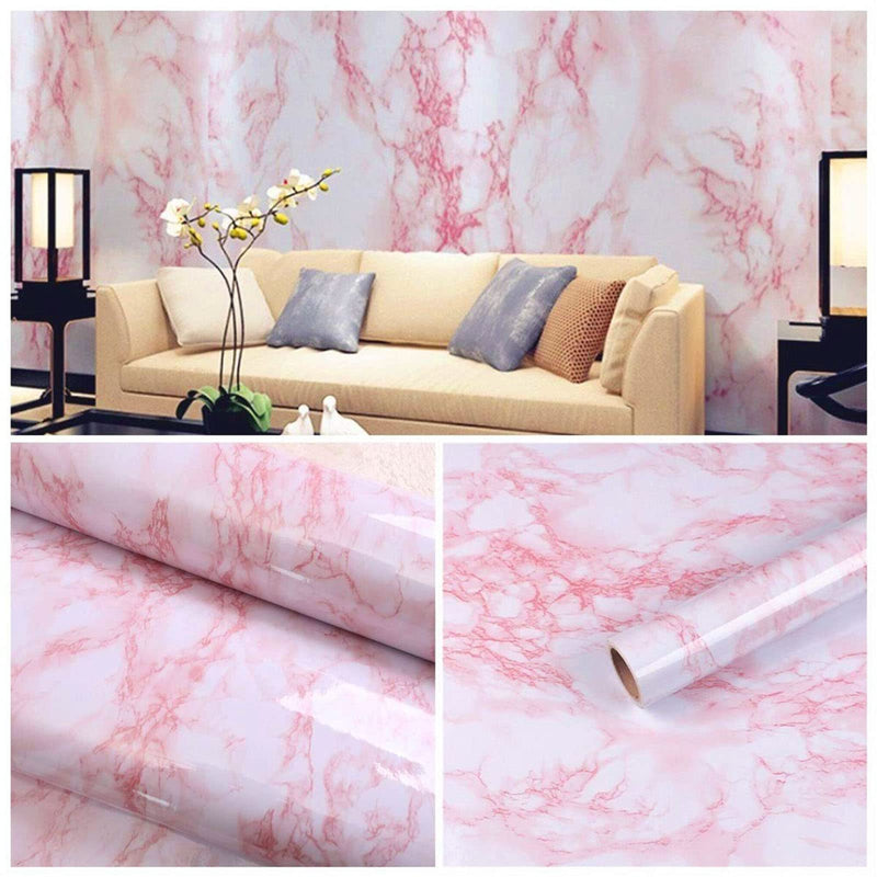  [AUSTRALIA] - practicalWs 11.8''×118'' Pink Marble Contact Paper Peel and Stick Countertops Self-Adhesive Vinyl Waterproof Wallpaper Great As Cabinets Drawer Shelf Wall Crafts Wall Paper Decorations 11.8''×118''