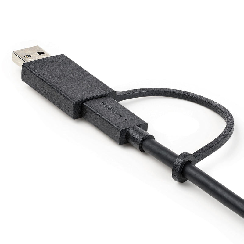  [AUSTRALIA] - StarTech.com 3ft (1m) USB-C Cable with USB-A Adapter Dongle - Hybrid 2-in-1 USB C Cable w/USB-A - USB-C to USB-C (10Gbps/100W PD), USB-A to USB-C (5Gbps) - Ideal for Hybrid Docking Station (USBCCADP)