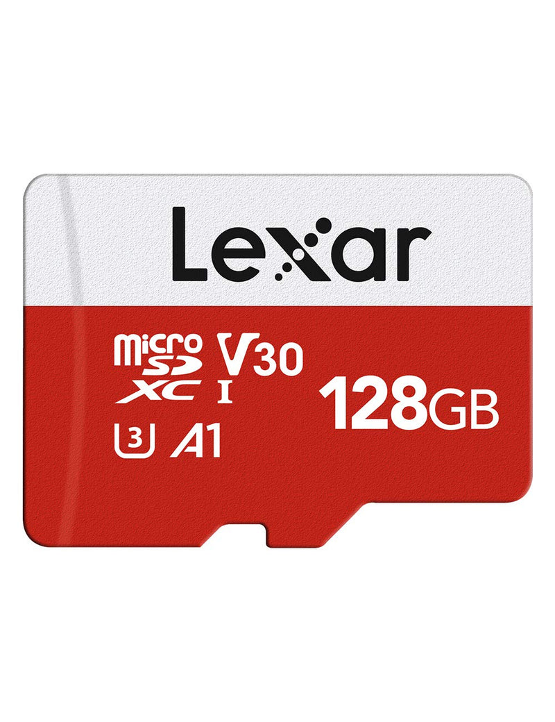  [AUSTRALIA] - Lexar E-Series 128GB Micro SD Card, microSDXC UHS-I Flash Memory Card with Adapter, 100MB/s, C10, U3, A1, V30, Full HD, 4K UHD, High Speed TF Card