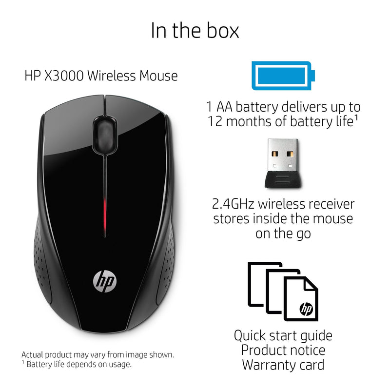  [AUSTRALIA] - HP Wireless Mouse X3000 G2 (28Y30AA, Black) up to 15-Month Battery,Scroll Wheel & SanDisk 16GB Cruzer USB 2.0 Flash Drive - SDCZ36-016G-B35 Mouse + Flash Drive