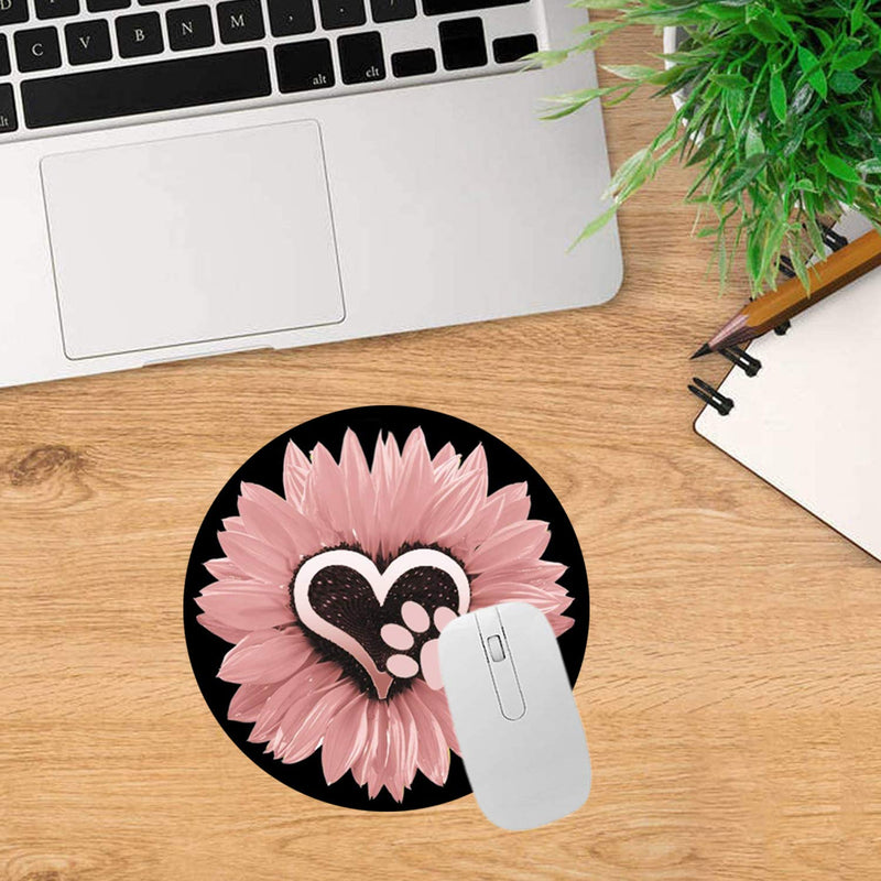  [AUSTRALIA] - Mouse Pad , Sunflower Pink Flowers Mousepad Desk Decor Office Accessories Modern Mouse Pad Personalized Mouse Mat Round Mousepad for Computers Laptop