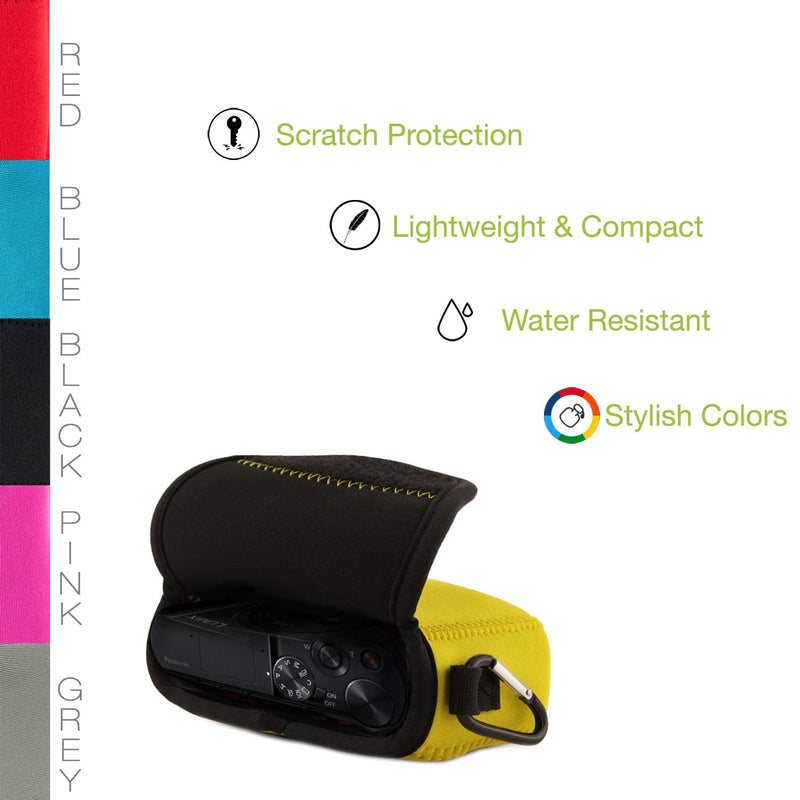  [AUSTRALIA] - MegaGear MG1850 Ultra Light Neoprene Camera Case Compatible with Panasonic Lumix DC-ZS200 - Yellow