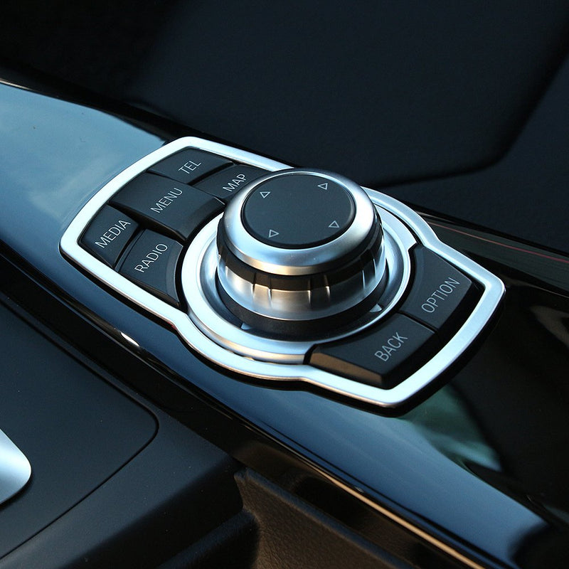 AndyGoCar Interior Multimedia Buttons Cover Molding Trim Fit for BMW 1 3 4 5 7 Series X1 X3 X4 X5 X6 2013-2018 E81 E87 F30 F31 F34 F32 Silver - LeoForward Australia