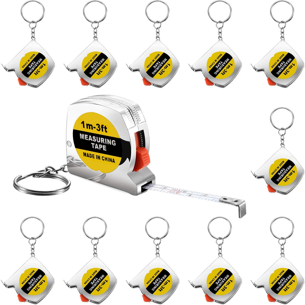  [AUSTRALIA] - 12 Pieces 1.5 Inch Tape Measure Keychains Functional Mini Tape Measures with Stable Slide Lock Birthday Party Favors Goody Bag Fillers Prize