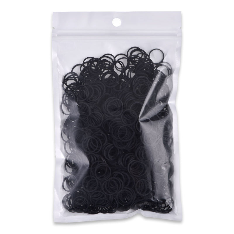 1000 Mini Rubber Bands Soft Elastic Bands for Kid Hair Braids Hair (Black) Black - LeoForward Australia