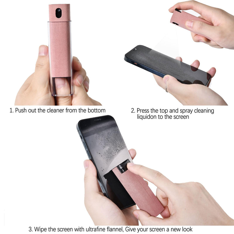  [AUSTRALIA] - Screen Cleaner Spray, Touch Screen Mist Cleaner, Screen Spray for Cellphone, Laptop, Tablet, Watch, Car Display Screen, Monitor（Pink） Pink