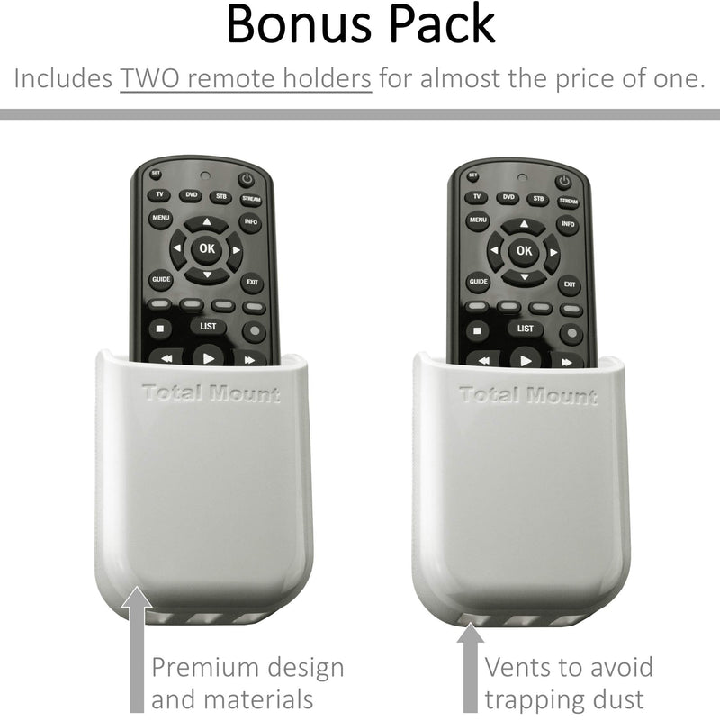  [AUSTRALIA] - TotalMount Universal Remote Control Holders (Quantity 2 - One Remote per Holder - White)