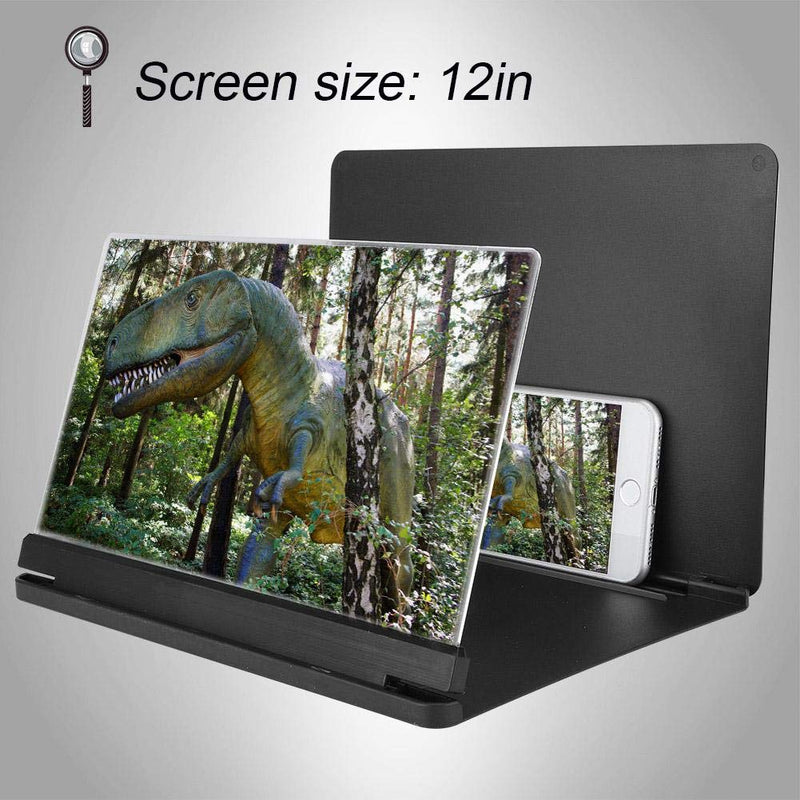  [AUSTRALIA] - Universal Mobile Phone Screen Magnifier,Portable 12 inches 4~6 Times Zooming Folding Phone Holder Stand Bracket Optical Magnification Cellphone Magnifier for Movies,Videos