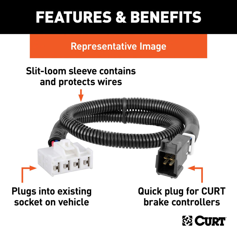  [AUSTRALIA] - CURT 51460 Quick Plug Electric Trailer Brake Controller Wiring Harness, Select Jeep Cherokee KL