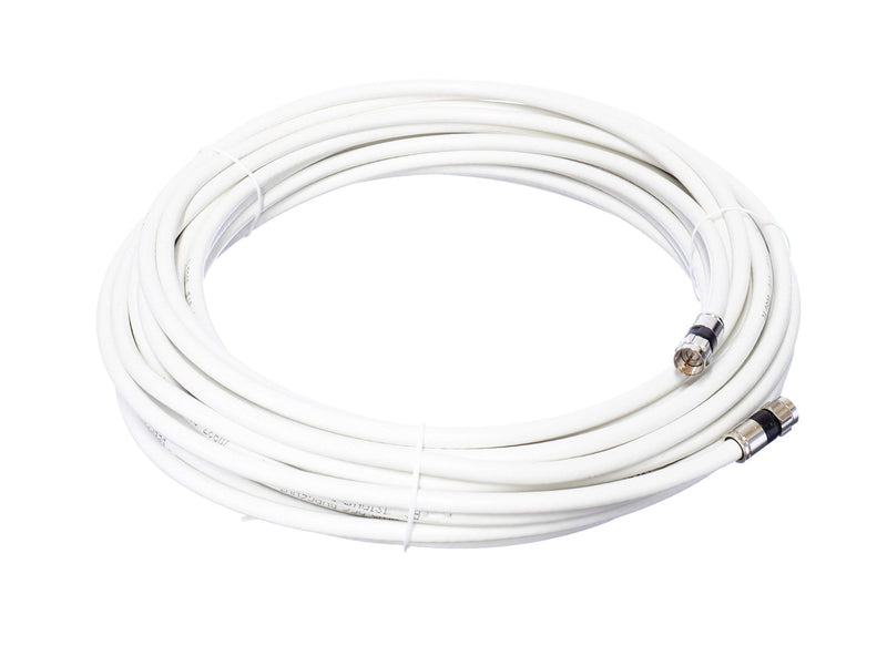 50' Feet, White RG6 Coaxial Cable (Coax Cable) with Connectors, F81 / RF, Digital Coax - AV, Cable TV, Antenna, and Satellite, CL2 Rated, 50 Foot - LeoForward Australia