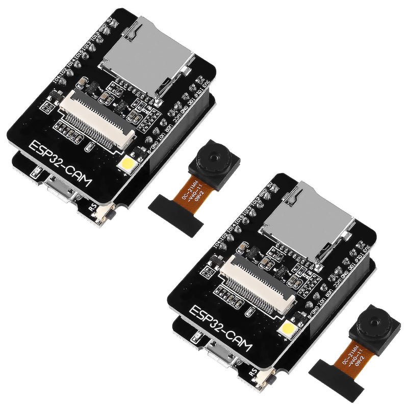  [AUSTRALIA] - MELIFE 2 Pack ESP32-CAM WiFi Bluetooth Module WiFi for ESP32 CAM Development Board with Burner Shield, Support Image WiFi Upload and TF Card