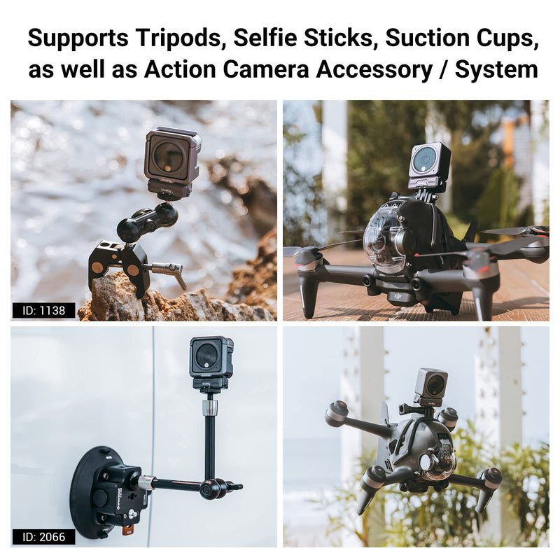  [AUSTRALIA] - SmallRig Magnetic Adapter Mount for DJI Action 2 with Adapter Connection and 1/4” Thread for Tripod, Selfie, Vlogging, YouTube – 3662