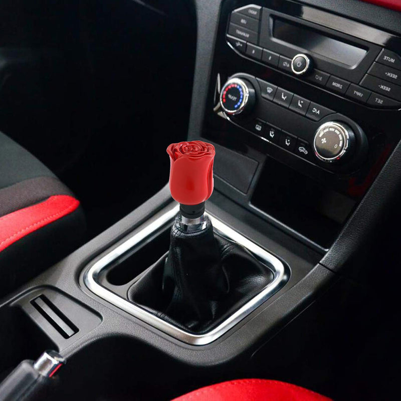  [AUSTRALIA] - Arenbel Manual Speed Shifter Rose Flower Gear Shift Knob Stick Shifting Shifter Handle fit Most Auto Transmission, Red