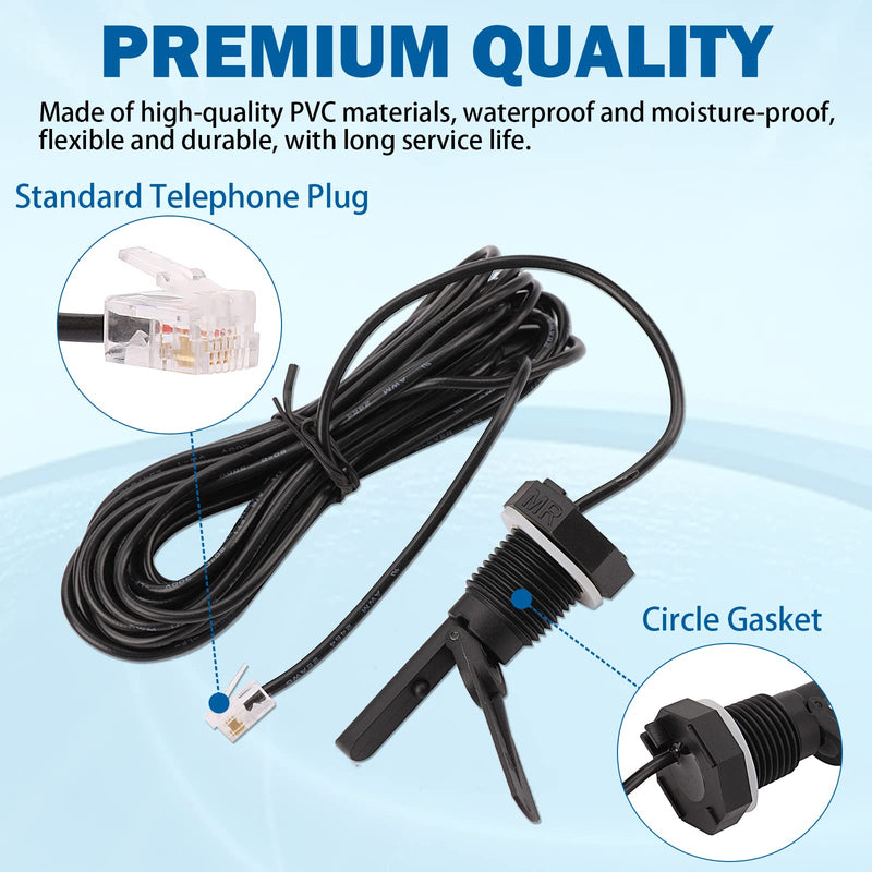  [AUSTRALIA] - Hayward Flow Switch GLX-FLO-RP Replacement for Hayward Salt System Goldine Aquarite Chlorine Generator Flow Sensor Switch, with 15-Foot Cable Black