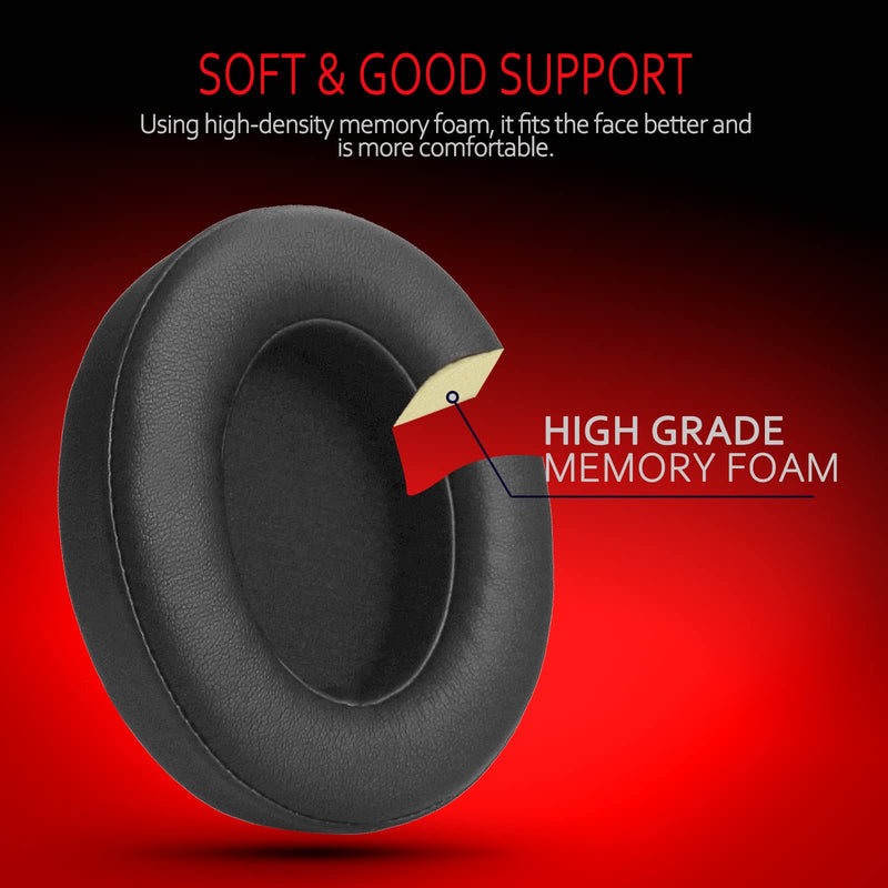  [AUSTRALIA] - Krone Kalpasmos Studio 3 Replacement Ear Pads, Compatible with Beats Studio 2 & 3 Wired/Wireless/Model B0501/Model B0500 Headphone, Protein Leather & Memory Foam, Black