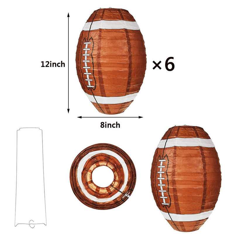  [AUSTRALIA] - Football Paper Lanterns Football Hanging Decoration Sports Ball Hanging Lantern for Birthday Baby Shower Sports Party Supply, 12 Inches (3 Pieces) 3