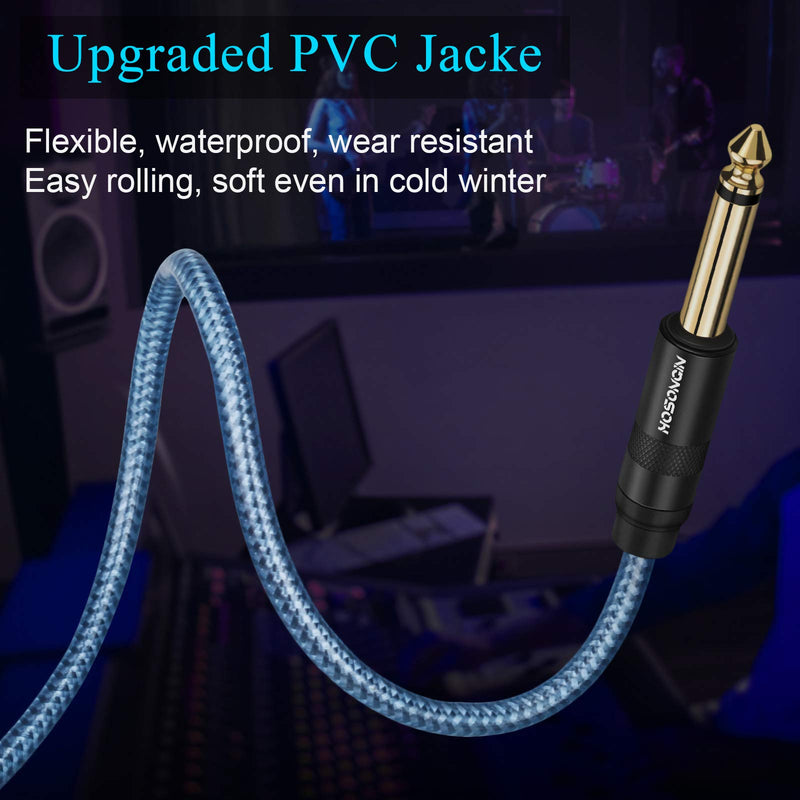  [AUSTRALIA] - XLR Female to 1/4 TS Unbalanced Microphone Cable, HOSONGIN Quarter inch (6.35mm) TS Mono Jack Interconnect Unbalanced Mic Cord - 16 Feet Blue [XLR-F-1/4TS]