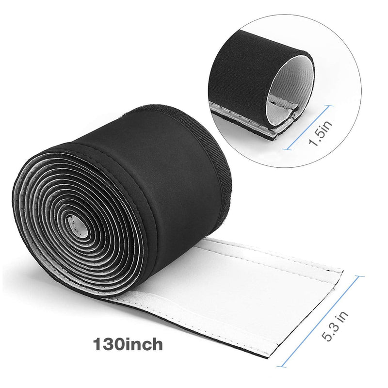  [AUSTRALIA] - JOTO 10.83ft Cable Management Sleeve, Cuttable Neoprene Cord Management Organizer System, Flexible Cable Wrap Cover Wire Hider for Desk TV Computer Office Home Theater -Reversible Black/White, Large