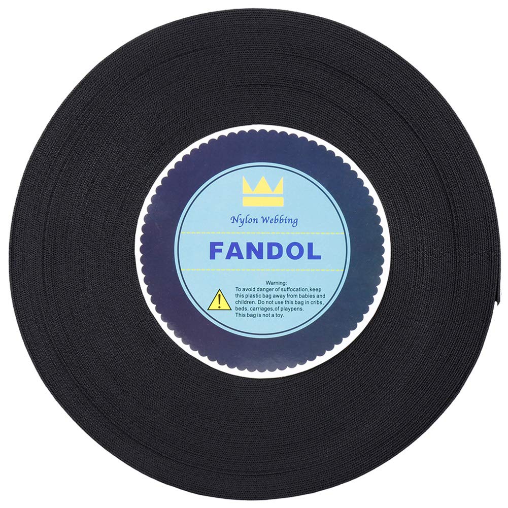  [AUSTRALIA] - FANDOL Nylon Webbing - Heavy Duty Strapping for Crafting Pet Collars, Shoulder Straps, Slings, Pull Handles - Repairing Furniture, Gardening, Outdoor Gear & More (1 inch x 10 Yards, Black) 1 inch x 10 yards