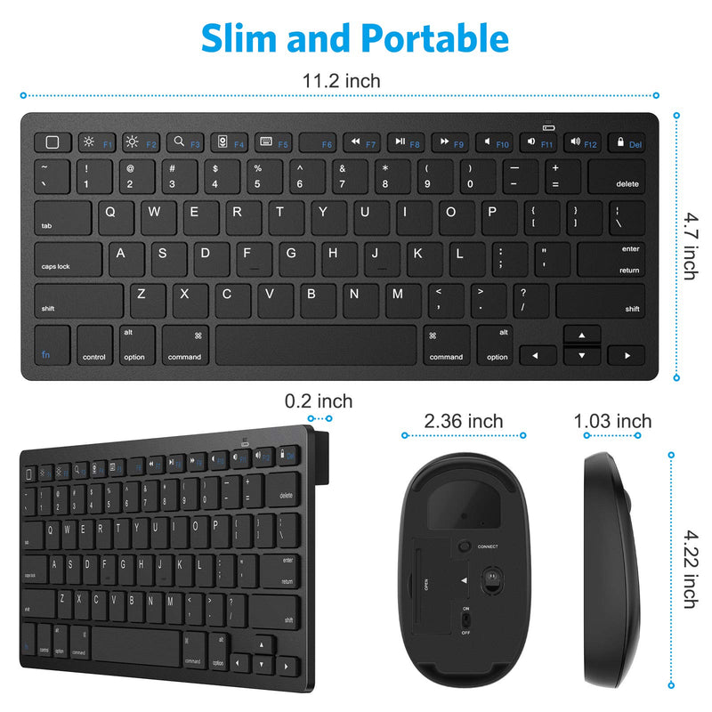  [AUSTRALIA] - OMOTON Bluetooth Keyboard and Mouse Combo, Wireless Keyboard Mouse for iPad Pro 12.9/11, iPad 9th/8th/7th Gen, iPad Air 4, All iPad (iPadOS 13 and Above), and Other Bluetooth Enabled Devices (Black) Black