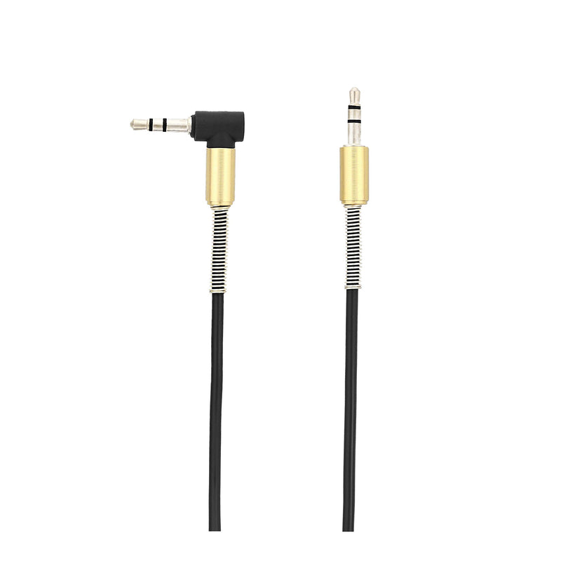 Stereo Audio Cable Stretchable, Jack 3.5mm, 15inch to 59inch Length, Black (Black) - LeoForward Australia