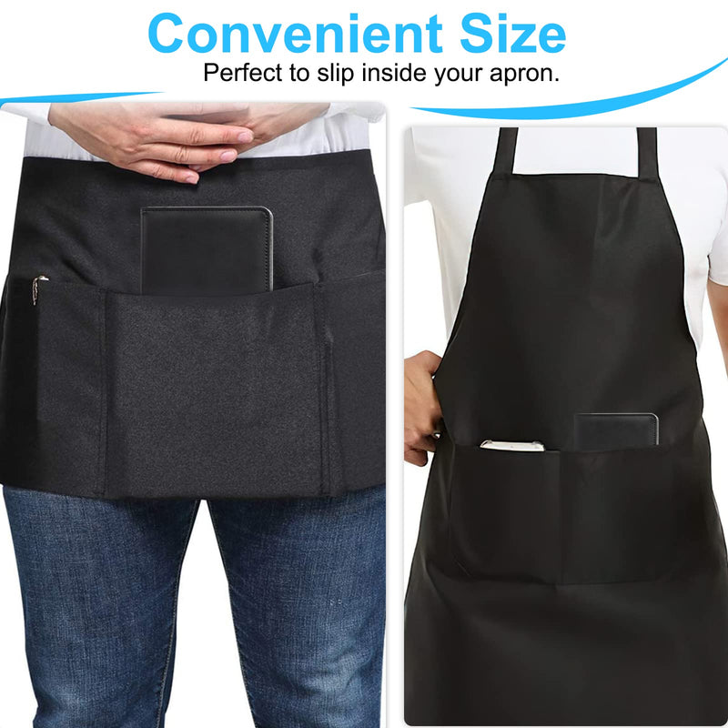  [AUSTRALIA] - LINTRU Server Books for Waitress, Premium Pu Leather 5 x 8 Inch Servers Book with Zipper Pocket, Waitress Book Fit for Aprons, Check Presenters for Restaurants (Black) Black