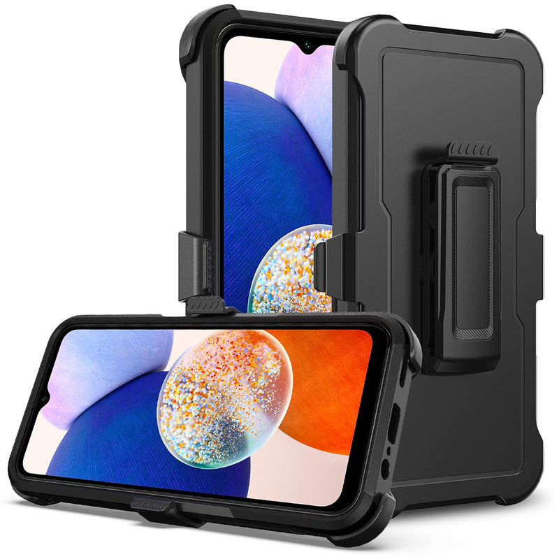  [AUSTRALIA] - SCCASE for Samsung Galaxy A14 5G Case with Belt Clip Holster, Heavy Duty Rugged Full-Body Military-Grade Shockproof Case Compatible with Samsung Galaxy A14 5G 2023 6.6inch (Black)