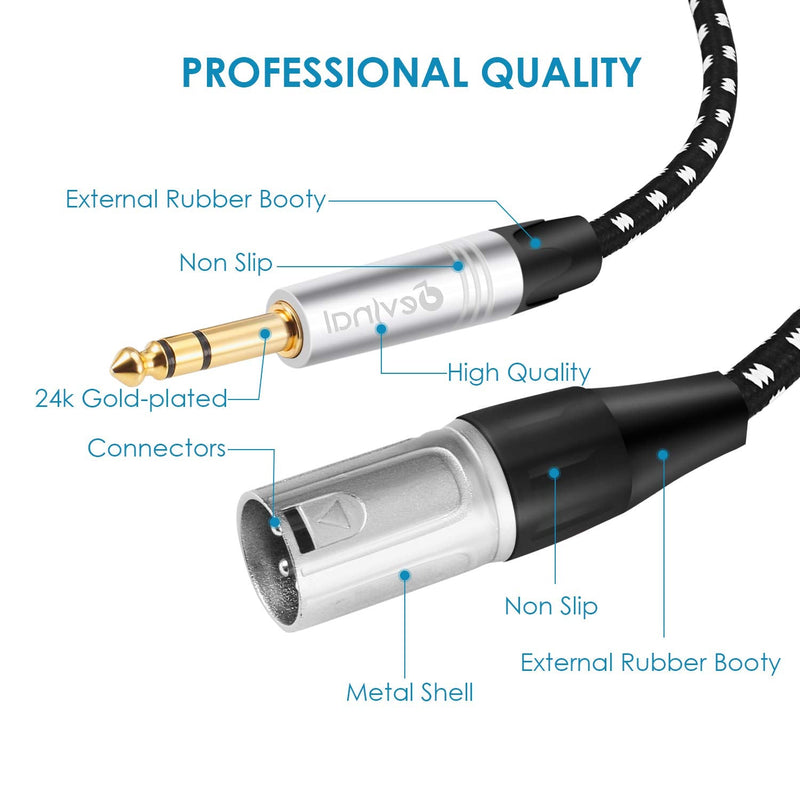  [AUSTRALIA] - Devinal XLR Male to 1/4" inch TRS Interconnect Cable, Nylon Braided Quarter inch Stereo to XLR Balanced Cord, 6.35mm Jack to Male Patch Lead 3.3 FT 3 FT