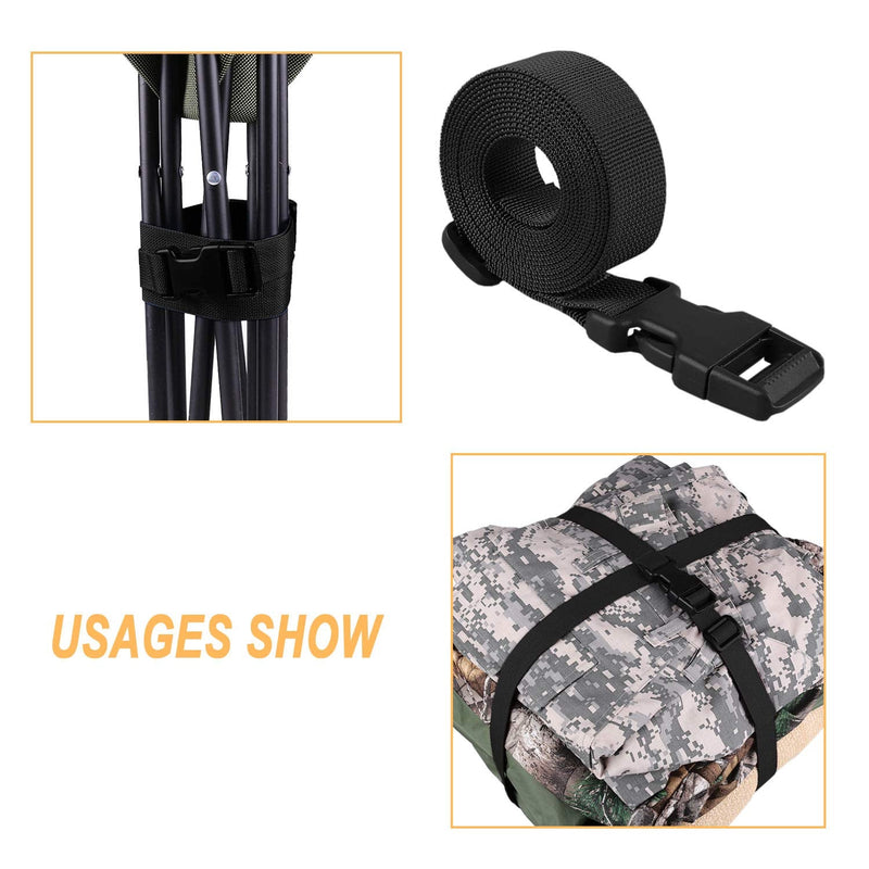  [AUSTRALIA] - MAGARROW 40" 60" Strap Buckle Packing Straps Adjustable 1-Inch Belt 1" Wide - 40" Long Black (4-Pack)