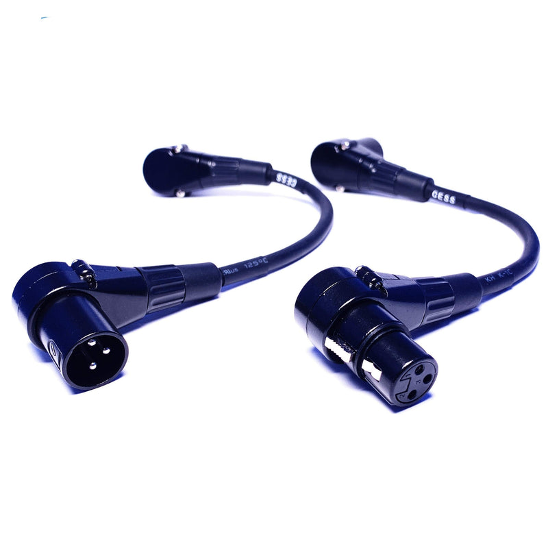  [AUSTRALIA] - CESS-039 Right-Angel 3-Pin XLR Female to Male Extension/Patch Cable, 2 Pack