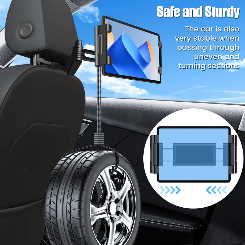  [AUSTRALIA] - najiaxiaowu Headrest Tablet Holder for Car,ipad Headrest Mount for Car Fits for 5.5-10.2 Inch Phones/Tablet/ipad Car Tablet Holder with 360° Rotating Adjustable Road Trip Essentials for Kids,Black