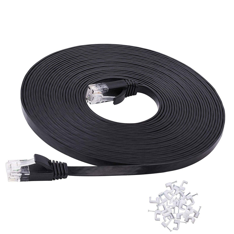  [AUSTRALIA] - RIHOME Cat 6 Ethernet Cable 25ft with Clips- High Speed Computer RJ45 Wires with Snagless Rj45 Connectors for Router, Modem (25ft Black) 25ft Black