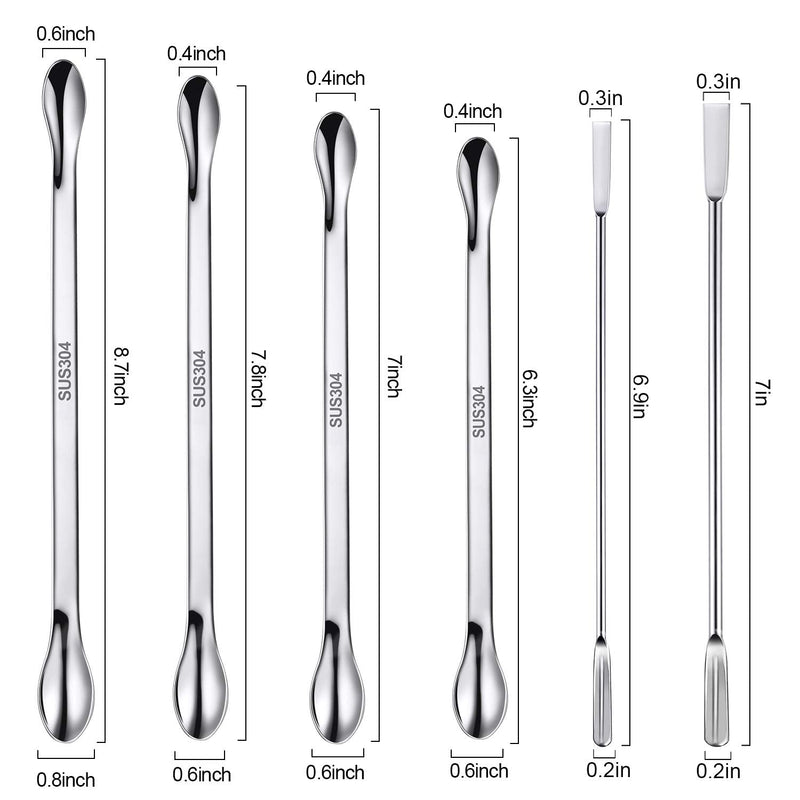  [AUSTRALIA] - 21 Pieces Stainless Steel Lab Spoon Spatula Micro Spoons Laboratory Mixing Spatula Sampling Measuring Scoop for Powders Gel Cap Filler