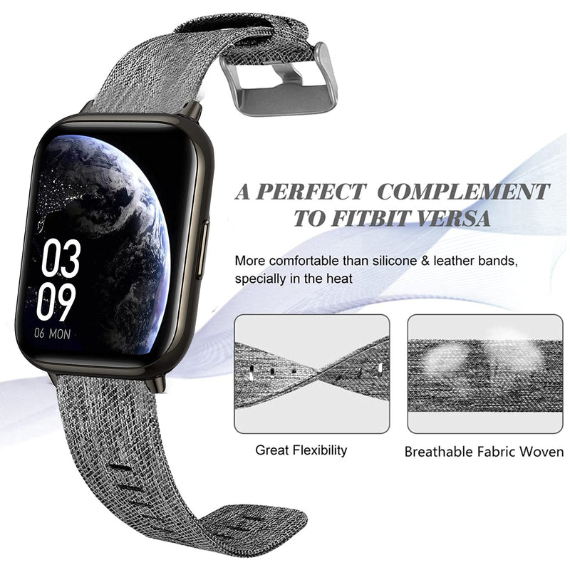  [AUSTRALIA] - Compatible for AGPTEK Smartwatch Band, Nylon Replacement Strap for AGPTEK 1.69"(43mm) Smartwatch/MuGo 1.69" Smartwatch/Rinsmola 1.69" Smart Watch/Motast 1.69" Smartwatch (Gray) Gray